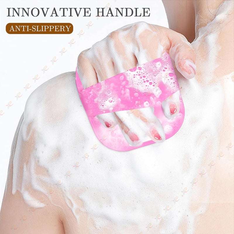Kpyphm Zinc Infused Silicone Body Scrubber for Women, New Upgrade Deep Exfoliating Body Scrubber for Shower, Silicone Loofah Men for Sensitive Skin with Lathering Bristles and Ergonomic Non-slip Handle, Pink - Image 4